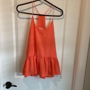 Pink Lily Coral Peplum Tank